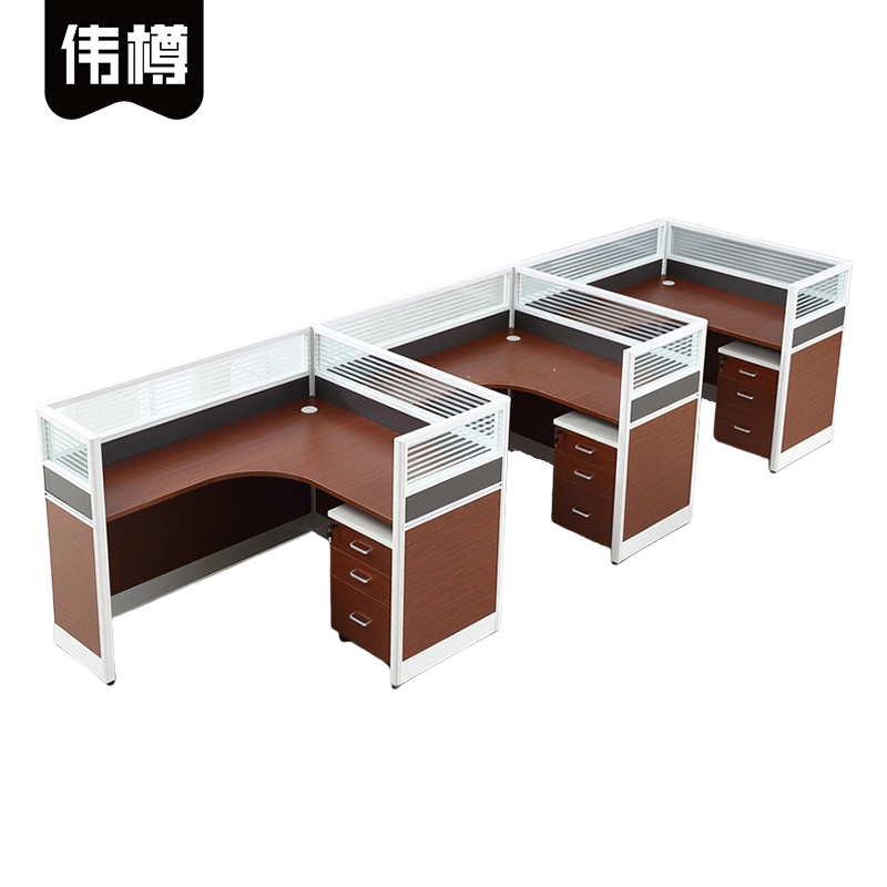 伟樽屏风工位三人位带柜420*120*110cm套