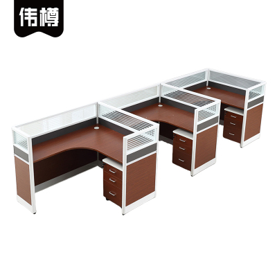 伟樽屏风工位三人位带柜420*120*110cm套