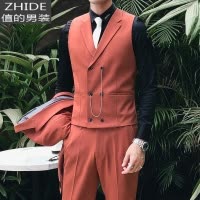 SUNTEK春季新款西装马甲男韩版潮流男士商务休闲正装马夹外穿打底背心男马甲/背心