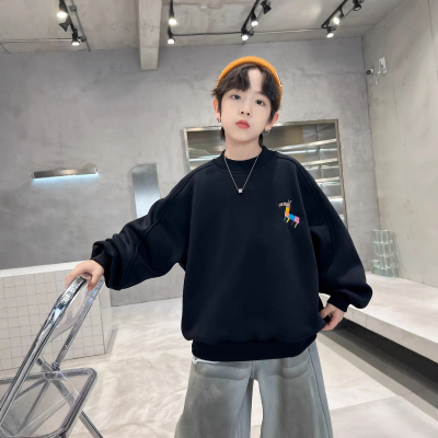 男童卫衣春秋款2026新款韩范中大童卡通上衣春季儿童春装打底衫潮