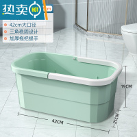 敬平长方形洗拖把桶 胶棉拖把清洗桶塑料挤水桶手提平板拖布桶 单提手方桶(抹茶)