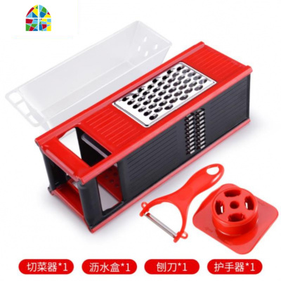 豆腐扁豆土豆丝切丝器削皮器家用奶酪电动加厚瓜果刨丝器葫芦 FENGHOU 新款绿色(配护手器1+刨刀1)*(3