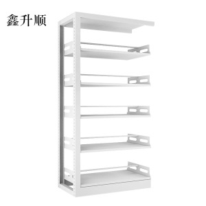 鑫升顺图书馆书架阅览室货架资料档案架钢制书架双面五层副架[工厂现做 7天内发货]