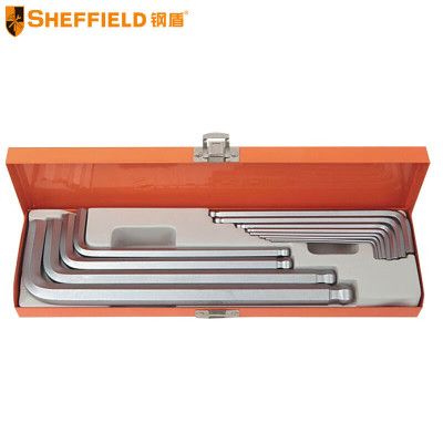 钢盾(SHEFFIELD) S050024 12件套公制加长球头内六角扳手(铁盒)