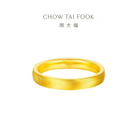 周大福鱼鳞戒指猫眼足金黄金戒指女(工费:280计价)EOF1276七夕礼物