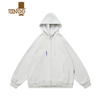 YANXU日系复古连帽开衫卫衣男款宽松简约休闲纯色上衣外套2023新款