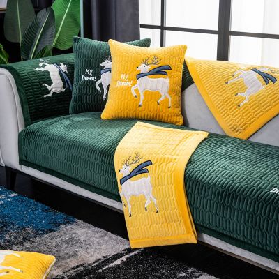 SleepyBear沙发垫北欧简约防滑布艺四季真皮全包套罩巾坐垫盖布定做