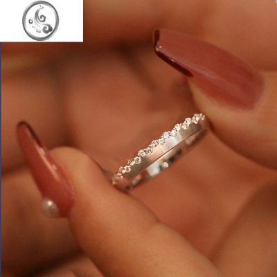 JiMi触及真心情侣对戒小众设计银银戒指一对婚戒情人节礼物送男女朋友