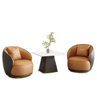 戴劲 洽谈沙发轻奢售楼处谈判沙发洽谈桌接待桌椅组合 方桌+2沙发