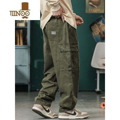 YANXU日系cityboy潮牌工装裤男直筒宽松新款美式复古多口袋休闲裤