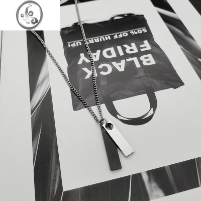 JiMi原创设计项链男小众潮牌情侣几何个性钛钢吊坠简约挂件配饰毛衣链