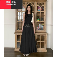 YIBUSHENG那不勒斯南法度假老钱风千禧辣妹新中式代官山白色连衣裙女长裙