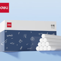 得力50支/盒白色覆膜粉笔 彩色粉笔可擦可洗固体粉笔儿童家用教学幼儿园教师用黑板报宝宝教学