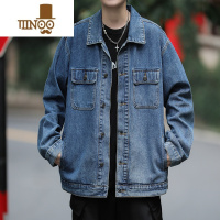 YANXU男生牛仔外套日系复古潮牌高街痞帅百搭休闲工装夹克上衣男款