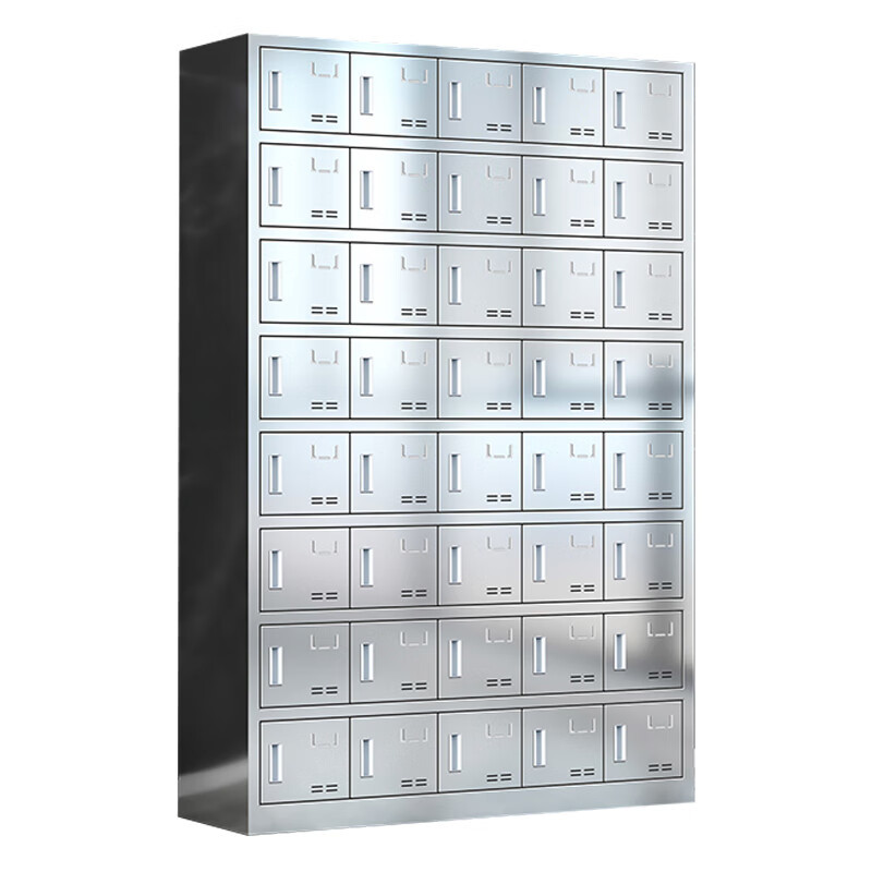 悦山不锈钢餐具碗柜食堂员工多门储物柜201不锈钢40门磁吸锁YSOA11FO40MW201C