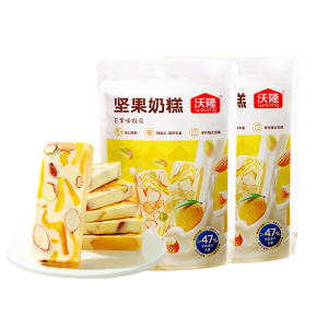 沃隆坚果奶糕75g*2袋芒果味糕点开心果仁扁桃仁中式休闲小吃零食