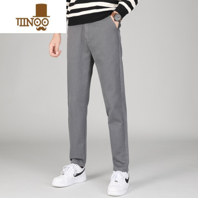 YANXU水洗休闲裤男装款修身显瘦锥形小脚裤子男士秋季百搭直筒长裤