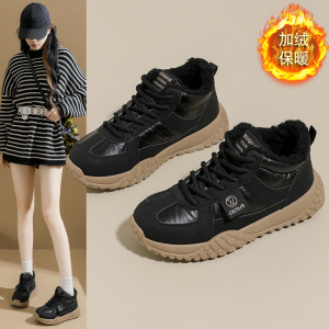 加绒高帮雪地靴女冬季新款学生ins韩版保暖休闲鞋棉鞋