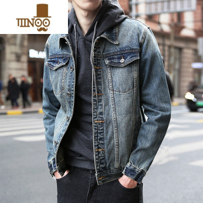 YANXU牛仔外套男款潮牌美式2023新款潮流百搭复古上衣休闲工装夹克