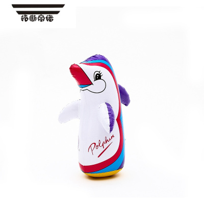 拓斯帝诺充气企鹅不倒翁加厚塑料沙袋装水水底儿童婴儿宝宝健身益智玩具35cm企鹅塑料充气玩具