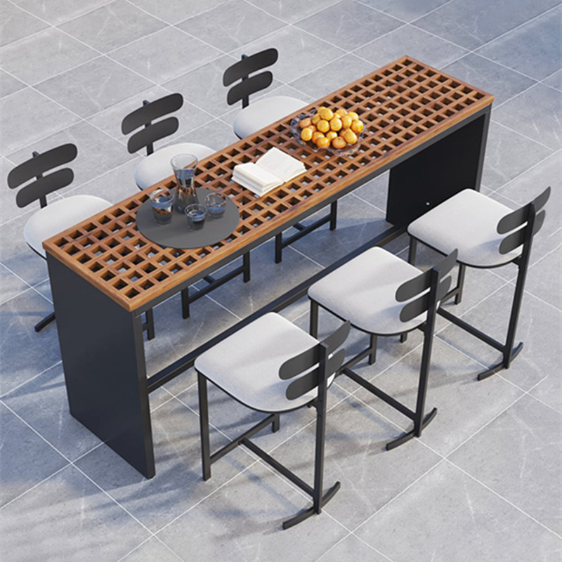 休闲户外吧台桌椅庭院民宿室外露天酒店藤编高脚椅创意家具