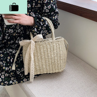 韩版ins风编包手提编织包女包沙滩包夏季海边水桶包袋2020新款NEW LAKE女士单肩包