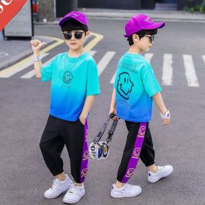 儿童装男童夏装套装新款夏季男孩中大童薄款夏款运动酷帅气潮