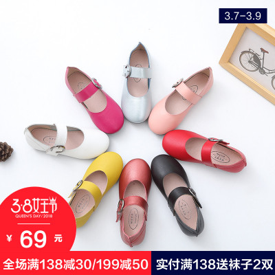 女童皮鞋公主鞋真皮单鞋冬2018春秋新款小童鞋软底宝宝儿童皮鞋女