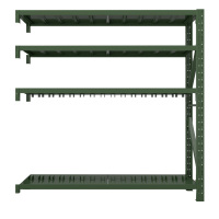 湘渭消防铁锹镐农具摆放架安保装备器材存放架绿色货架盾牌架中型-副架