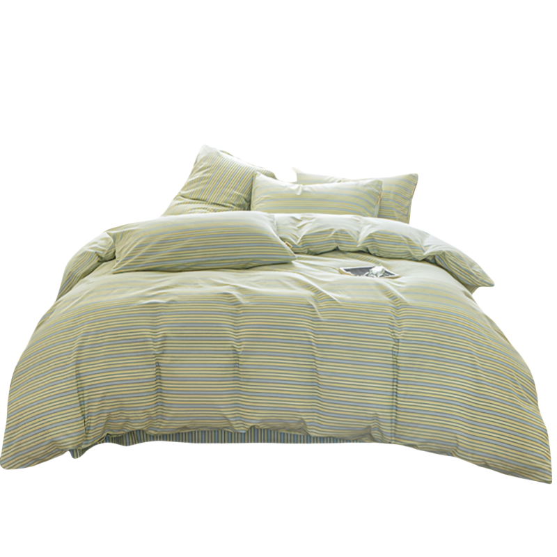 铭思沃四件套2.0m床 绿条纹 套