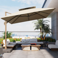 户外遮阳伞庭院伞花园别墅露台室外罗马伞太阳伞 2.5米卡其