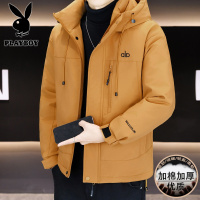 花花公子新款高品质冬季新款户外防寒服三防连帽加绒加厚羽绒棉服男装夹克外套