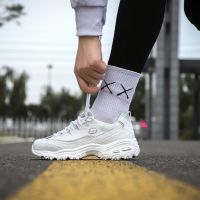 Skechers斯凯奇女鞋新款透气网面镭射熊猫运动休闲鞋66666200-WHT ZP