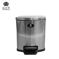 山之只 不锈钢翻盖缓降垃圾桶 方型5L 个