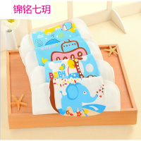 锦铭七玥么么仔原创32*21水洗纱布6层吸汗巾纯棉卡通吸汗巾婴儿垫背巾精装