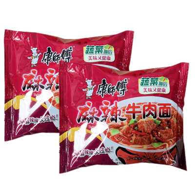 正品清真食品康师傅麻辣牛肉面100g*24袋装方便面速食面泡面包