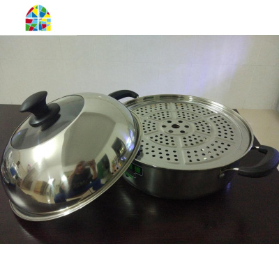 不锈钢桑拿锅蒸锅锅具海鲜蒸汽锅桑拿鸡桑拿海鲜锅火锅蒸锅桑拿煲 FENGHOU 锅口30cm带蒸片
