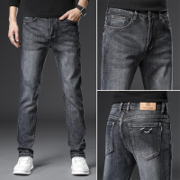 春秋男士牛仔裤舒适弹力直筒修身中腰男裤新款休闲长裤子