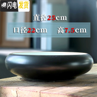 三维工匠铜钱花盆水仙花睡莲碗莲无孔家用陶瓷水养水培多肉大号 黑色水培[22](无孔) 大花盆容器