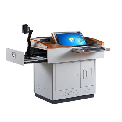 鑫金虎(XIN JIN HU)多媒体讲台讲桌教师教室教学多功能讲台桌钢制讲台电教中控演讲台