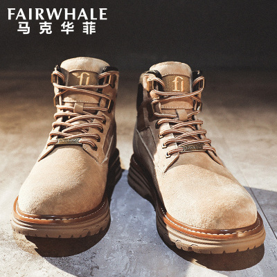 全场1件2折折后参考价299-马克华菲马丁靴男高帮男鞋英伦短靴工装靴男中帮百搭靴子男潮