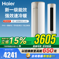 海尔(Haier)3匹 变频 新1级能效 家用空调 自清洁 柜机健康空调KFR-72LW/28KCA81U1(冰雪白)