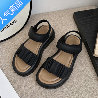 SUNTEK网红仙女风配裙子小众凉鞋女夏2023年新款厚底ins百搭休闲罗马鞋