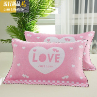 一对装棉枕巾棉纱布加大加厚枕头巾四季学生成人欧式情侣枕巾 三维工匠