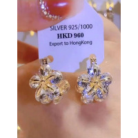 2025新款潮微镶锆石双面满钻耳扣小众设计高级感显气质精致耳环女送女朋友老婆情人节七夕生日礼物