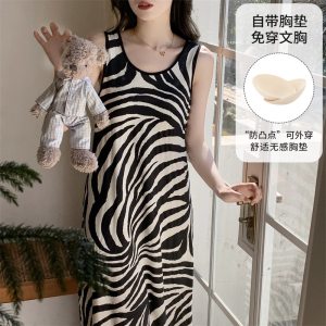 睡衣女春夏季2026新款夏天背心睡裙韩版休闲宽松可外穿家居服套装