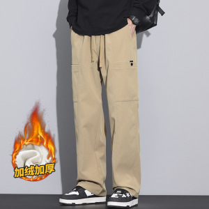 摇粒绒加绒裤子男高级感品质男装超柔超保暖厚款冬季工装休闲裤批