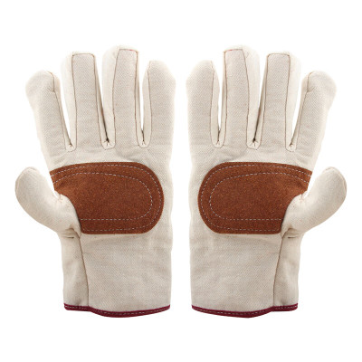 掌心皮革帆布手套 均码