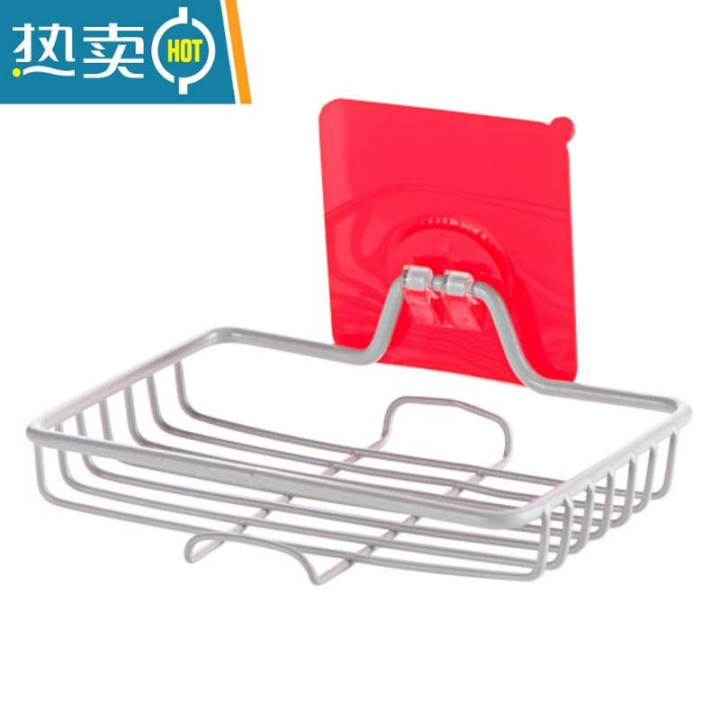 敬平双层不锈钢肥皂盒沥水卫生间香皂盒免打孔壁挂式创意置物架 [铁艺款]银色1层