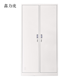 鑫力虎加厚二门钢制更衣柜员工柜铁皮职工储物柜带锁存包柜鞋柜